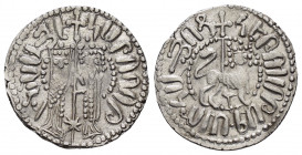 CILICIAN ARMENIA.Hetoum I and Zabel.(1226-1270).Sis.Tram.

Obv : Zabel and Hetoum standing facing one another, each crowned with head facing and holdi...
