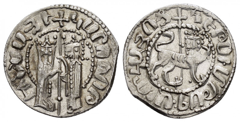 CILICIAN ARMENIA.Hetoum I with Zabel.(1226-1270).Sis.Tram.

Obv : Zabel and He...