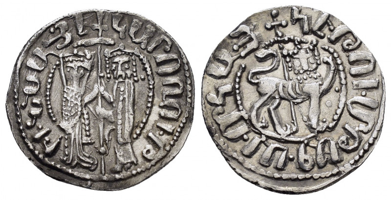 CILICIAN ARMENIA.Hetoum I with Zabel.(1226-1270).Sis.Tram.

Obv : Zabel and He...