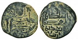 SELJUQ of RUM.Masud I.(1116-1156).NM & ND.Ae.

Obv : Enthroned figure, holding globus cruciger.

Rev : Arabic legend.
Album 1192.

Condition : Nice gr...