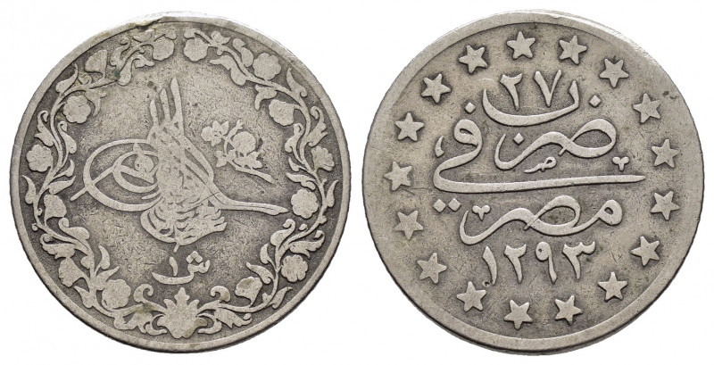 OTTOMAN EMPIRE.Abdul Hamid II.(1876-1909).Misr.1293/27 AH.1 Kurush.

Obv : Tugra...