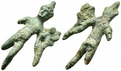 ANCIENT ROMAN BRONZE STATUETTE.(1st-2nd century).Ae.

Condition : Nice green patina.Good very Fine.

Weight : 45.2 gr
Diameter : 73 mm