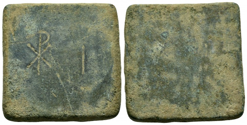 BYZANTINE BRONZE WEIGHT.(Circa 6th - 9th century).Ae.

Condition : Nice green ...