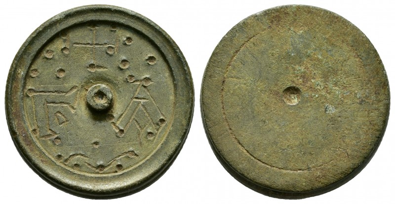 BYZANTINE BRONZE WEIGHT.(Circa 6th - 9th century).Ae.

Condition : Nice green ...