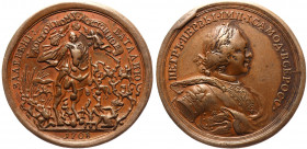 Russia Medal "Battle of Leesno" 1708 Novodel
Diakov#25.6; Copper 17.56g 30 mm; St.Peterburg Mint; VF/XF