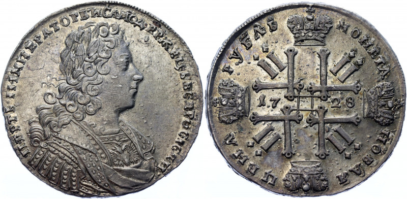 Russia 1 Rouble 1728 R1
Bit# 51 R1; 15 R by Petrov; 6 R by Ilyin; Conros# 53/8;...