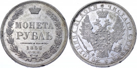 Russia 1 Rouble 1856 СПБ ФБ
Bit# 46; 2 R by Petrov; Conros# 79/121; Silver 20.69 g.; UNC Prooflike