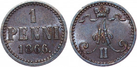 Russia - Finland 1 Penni 1866
Bit# 666; Copper; AUNC