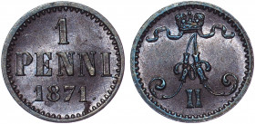 Russia - Finland 1 Penni 1871
Bit# 670; Copper; AUNC/UNC