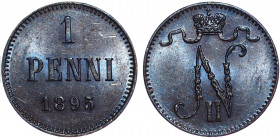 Russia - Finland 1 Penni 1895
Bit# 458; Copper; Mintage 877.572; UNC