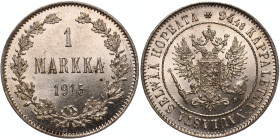 Russia - Finland 1 Markka 1915 S
Bit# 401; Silver 5.20 g.; Mint luster; UNC