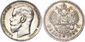 Russia 1 Rouble 1899 **
Bit# 205; Silver 19.82; AUNC/UNC