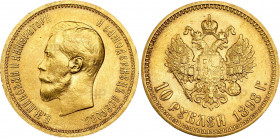 Russia 10 Roubles 1898 АГ HHP MS62
Bit# 3; Small head. Rare. Gold (.900) 8.6g. UNC.