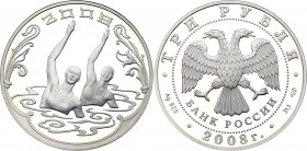 Russian Federation 3 Roubles 2008
Y# 1152; Silver (925) 33.90 g., 39 mm., Proof; Summer Olympics Beijing