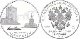 Russian Federation 3 Roubles 2019
Silver (0.925) 33.90g., 39mm., Proof; Cheboksary city