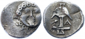 Ancient Greece Thrace, Apollonia Pontika AR Drachm 500 - 300 BC
SNG BM Black Sea 162-3; SNG Copenhagen 457; Silver 2.79 g.; Obv: Facing gorgoneion / ...