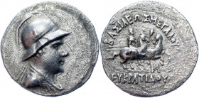 Ancient Greece Kings of Bactria Eukratides I Megas I AR Tetradrachm 170 - 145 BC
Bopearachchi 6X; SNG ANS 472; HGC 12, 131; Silver 15.81 g.; Eukratid...