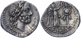 Roman Republic Lentulus Clodianus AR Quinarius 88 BC
Crawford 345/2; RBW 1313; RSC Cornelia 51; Sydenham 703; Silver 1.78 g.; Obv: Laureate head of J...
