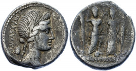 Roman Republic Gaius Egnatius Maximus AR Denarius 75 BC
Crawford 391/1; Sydenham 787; Silver 3.68 g.; Gaius Egnatius Maximus; Obv: Draped bust of Lib...