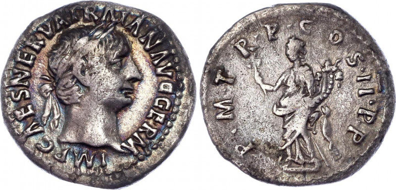 Roman Empire Rome AR Denarius 99 AD Trajan R1
RIC 6 R1; Silver 2.91 g.; Obv.: I...