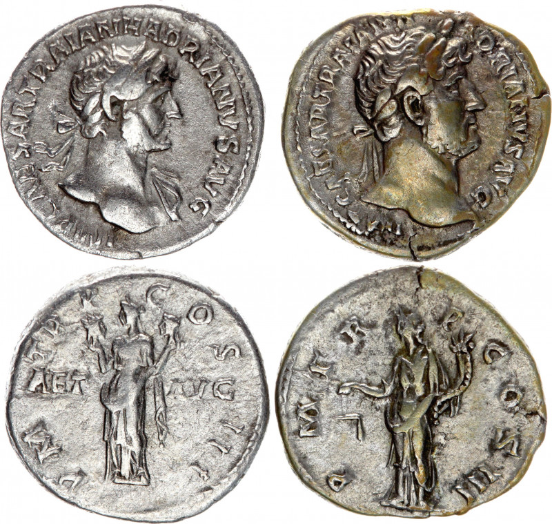 Roman Empire 2 x Denarius 117 -138 AD, Hadrian
RIC 115, C 131 & RIC 80, S 3520,...