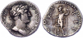 Roman Empire Rome AR Denarius 125 - 128 AD Hadrian
RIC 161; Silver 3.29 g.; Obv.: HADRIANVS AVGVSTVS Laureate head of Hadrian to right, drapery on le...