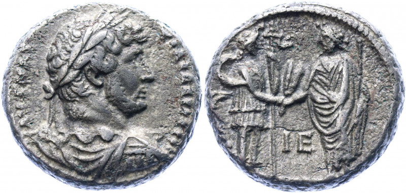 Roman Empire Egypt AR Tetradrachm 130 (RY15)
Emmett 845.15; K&G 32.505; RPC III...