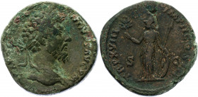 Roman Empire Marcus Aurelius Æ Sestertius 164 AD
RIC III 870; MIR 18, 80-6/30; Banti 455; Bronze 23.51 g.; Marcus Aurelius (161-180); Obv: Laureate h...