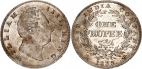 British India 1 Rupee 1835
KM# 450; 'R.S.' incused on truncation; Silver; William IV; UNC with mint luster