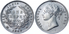 British India 1 Rupee 1840
KM# 458.2; Silver 11.66g.; Victoria; XF-AUNC