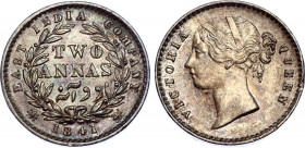 British India 2 Annas 1841 C
KM# 460; Silver; Victoria; UNC