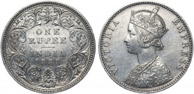 British India 1 Rupee 1888
KM# 492; Silver 11.62g; XF