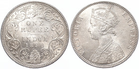 British India 1 Rupee 1890 B
КМ# 492; Silver 11.70 g.; Mint luster; UNC