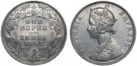 British India 1 Rupee 1892
KM# 492; Silver 11.58g; XF