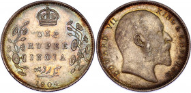 British India 1 Rupee 1904
KM# 508; Silver; Edward VII. UNC-, nice patina. mint luster.