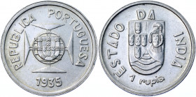 India Portuguese 1 Rupia 1935
KM# 22; Schön# 11; Silver 11.71 g.; AUNC+