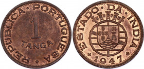 India Portuguese 1 Tanga 1947
KM# 24; Bronze; UNC