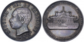 Cambodia Silver Medal "Norodom I - King of Cambodia" 1902
Silver 16.41 g.; Norodom I (1860-1904); Recognition of the King by his Mandarins and People...