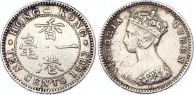 Hong Kong 10 Cents 1883 H
KM# 6; Silver; Victoria; XF