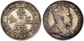 Hong Kong 5 Cents 1903
KM# 12; Silver; Edward VII; UNC