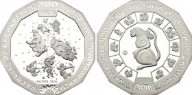 Kazakhstan 500 Tenge 2016
Silver (0.925) 31.27 g., Proof; Year of monkey; With certificate
