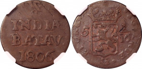 Netherlands East Indies Batavian Republic Overijssel 1 Duit 1806 NGC AU
KM# 100; Copper; NGC AU Details, Cleaned