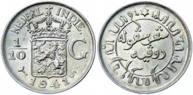 Netherlands East Indies 1/10 Gulden 1941
KM# 318, Schön# 15; Silver 1.22g; UNC