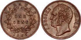 Sarawak 1 Cent 1863
KM# 3; James Brooke Rajah; XF+