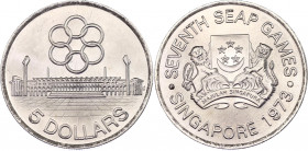 Singapore 5 Dollars 1973
KM# 10; Silver; UNC