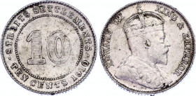 Straits Settlements 10 Cents 1910
KM# 21a; Silver; Edward VII; XF