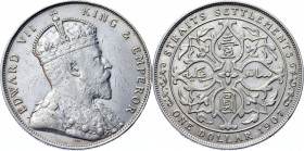Straits Settlements 1 Dollar 1907
KM# 26; Silver 20.10 g.; XF