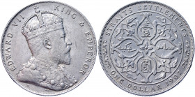 Straits Settlements 1 Dollar 1907 H
KM# 26; Silver 20.20 g.; AUNC