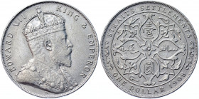 Straits Settlements 1 Dollar 1908
KM# 26; Silver 20.10 g.; AUNC