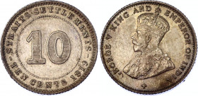 Straits Settlements 10 Cents 1919
KM# 29a; Silver; George V; AUNC